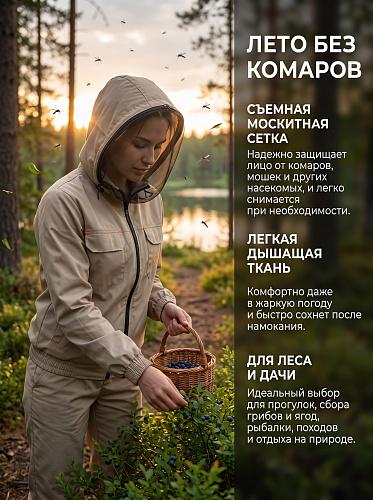Антимоскитный костюм Зелот (жен.) Бежевый