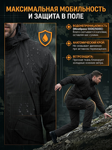 Костюм Деми-Лонг (Duspo Rip-Stop), чёрный Костюм Деми-Лонг (Duspo Rip-Stop), чёрный