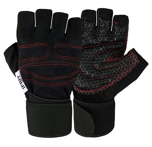 Перчатки без пальцев IFRIT FOBOS (черный/красный)